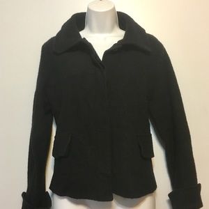 Tally Ho Black Wool Button Front Cardigan Sz Med